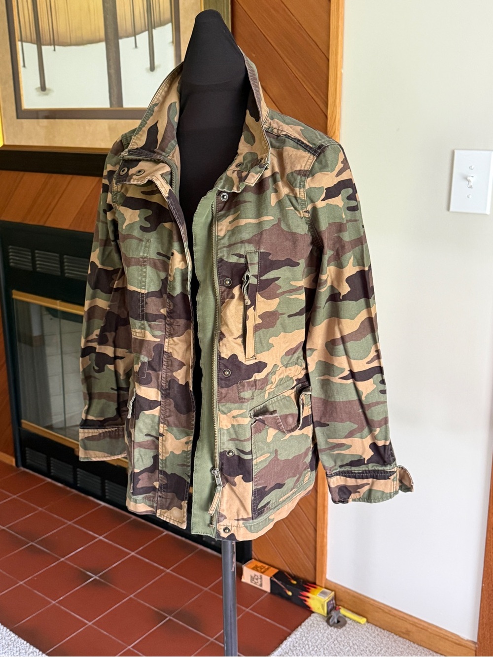 Madewell Camo Utility Jacket - Green/Brown Woodland Print - Picture 3 of 7